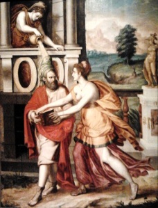 Luca Penni, Socrate et Xanthippe, 1550.